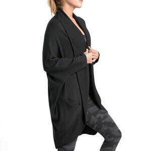 ATHLETA Ethereal Cocoon Wrap Cardigan Sweater | Black | XXS / XS